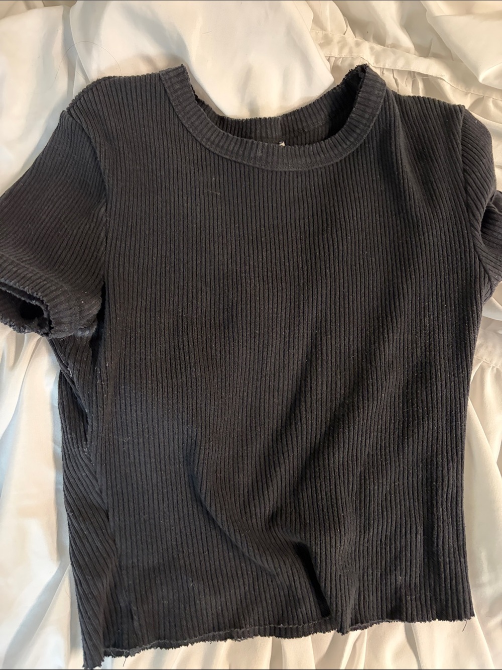 Urban Outfitters Black Ribbed Crewneck Tee